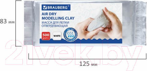 Изображение товара Пластилин скульптурный Brauberg 224443 (белый)