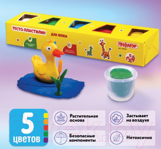 Изображение товара Набор для лепки Пифагор 104438 (5 цв)