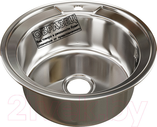 Изображение товара Мойка кухонная Mixline Круг 532307 (декор, с сифоном)