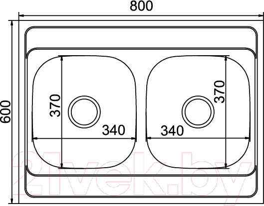 Изображение товара Мойка кухонная Mixline 528171 (с сифоном)