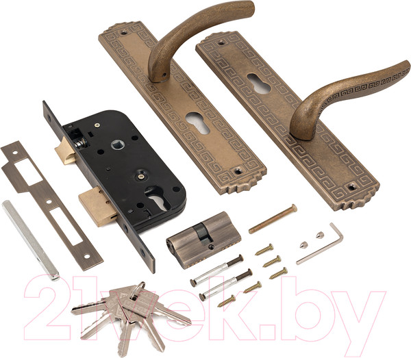 Изображение товара Замок врезной Аллюр Арт ЗВ4-70.06 OB (состаренная бронза)