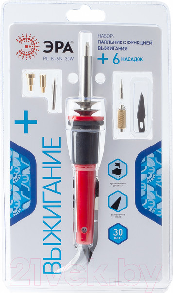Изображение товара Паяльник электрический ЭРА PL-B+6N-30W / Б0046957