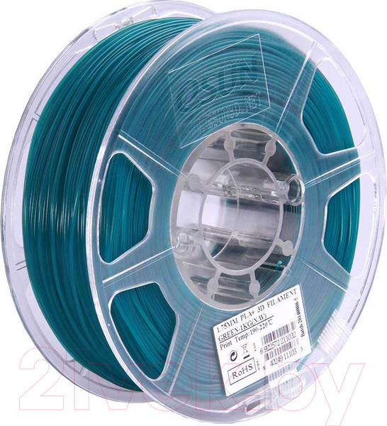 Изображение товара Пластик для 3D-печати eSUN PLA / PLA+175G1 (1.75мм, 1кг, зеленый)