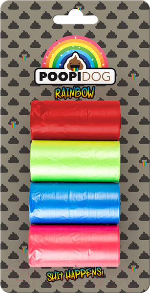 Изображение товара Пакеты для выгула собак Duvo Plus Радуга / 12488/DV (4x15шт, мультиколор)