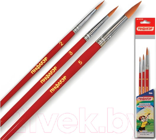 Изображение товара Набор кистей Пифагор 200226 (синтетика)