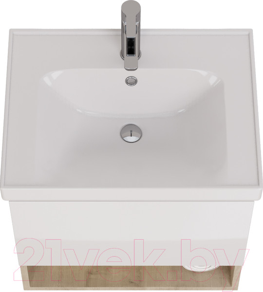 Изображение товара Тумба под умывальник Dreja Perfecto 60 / 99.0811 (дуб эврика/белый глянец)