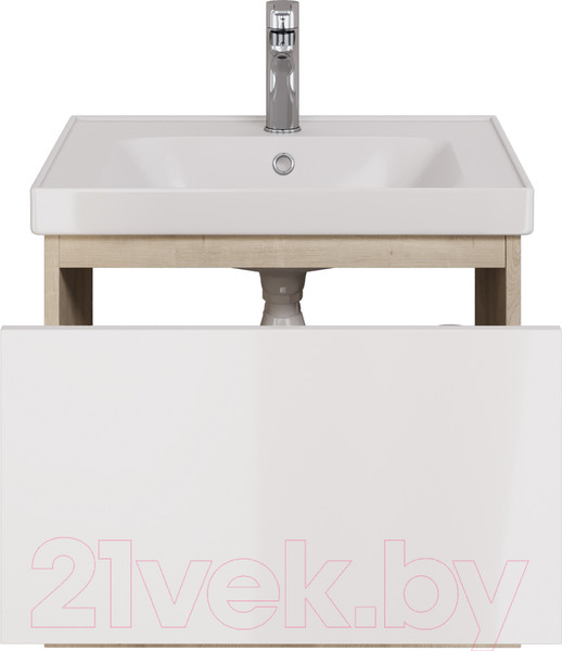 Изображение товара Тумба под умывальник Dreja Perfecto 60 / 99.0811 (дуб эврика/белый глянец)