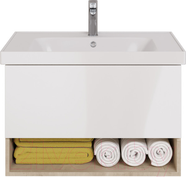 Изображение товара Тумба под умывальник Dreja Perfecto 90 / 99.0813 (дуб эврика/белый глянец)