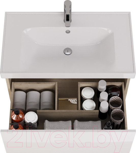 Изображение товара Тумба под умывальник Dreja Perfecto 90 / 99.0813 (дуб эврика/белый глянец)