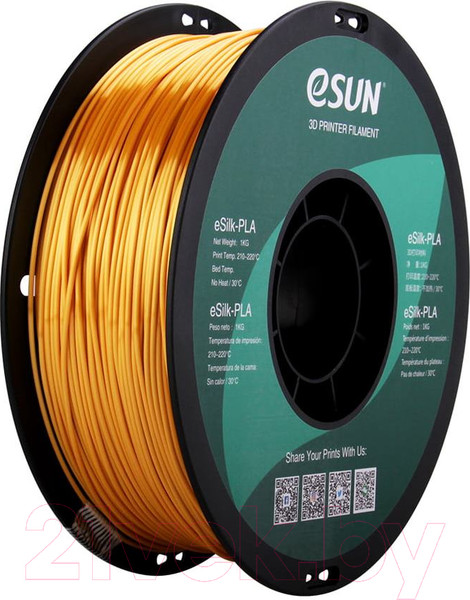 Изображение товара Пластик для 3D-печати eSUN eSilk-PLA / eSilk-PLA175J1 (1.75мм, 1кг, золото)