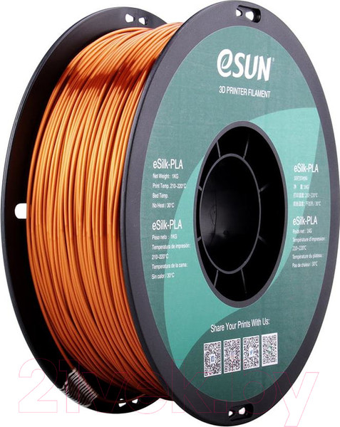 Изображение товара Пластик для 3D-печати eSUN eSilk-PLA / eSilk-PLA175CO1 (1.75мм, 1кг, Copper)