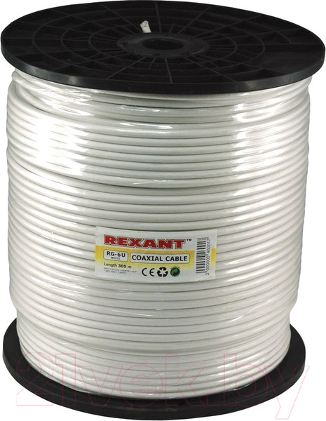 Изображение товара Кабель Rexant RG-6U CCS/Al/Al / 01-2203 (305м, белый)