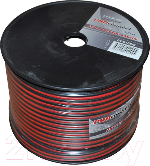 Изображение товара Кабель PROconnect ШВПМ / 01-6108-6 (100м, красный/черный)