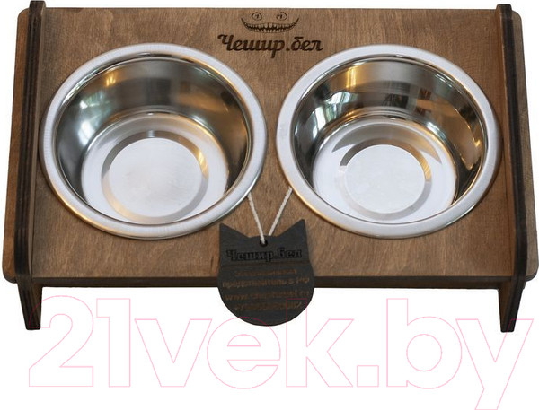 Изображение товара Набор мисок для животных Чешир Обжора / 375-38 (2 миски, коричневый)