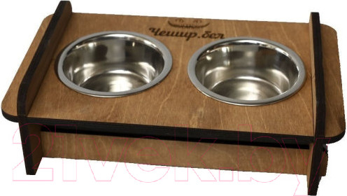 Изображение товара Набор мисок для животных Чешир Обжора / 375-38 (2 миски, коричневый)