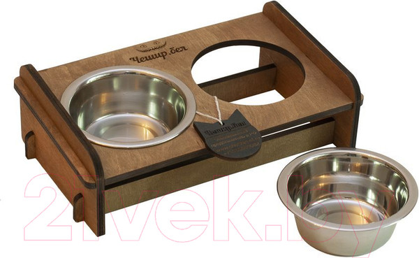 Изображение товара Набор мисок для животных Чешир Обжора / 375-38 (2 миски, коричневый)