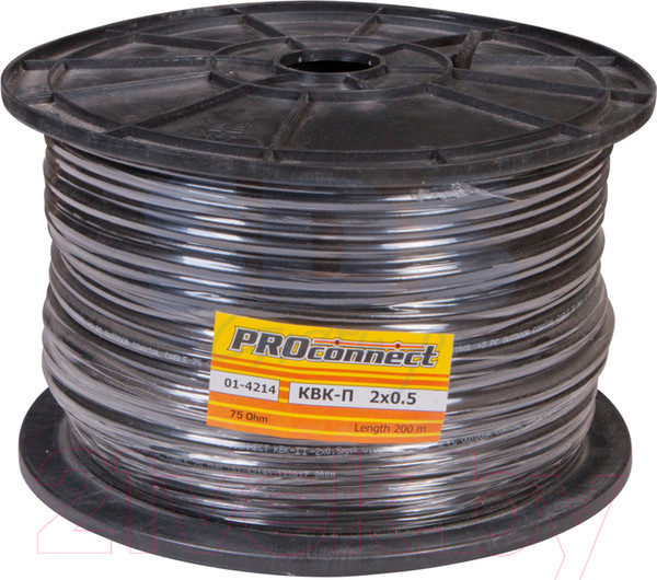 Изображение товара Кабель PROconnect КВК-П-2 2x0.50 Cu/Cu / 01-4214 (200м, черный)