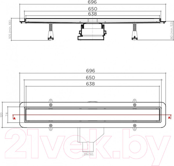 Изображение товара Трап для душа Bettoserb Compact Line 650 / 13702510 (263886)