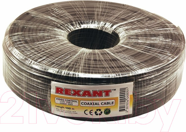 Изображение товара Кабель Rexant ККСВ-П 2x0,5 / 01-4002  (100м, черный)