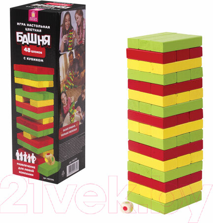 Изображение товара Настольная игра Золотая сказка Цветная башня / 662295