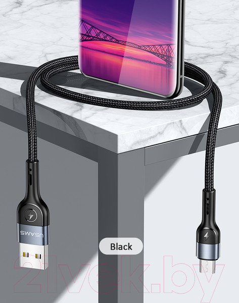 Изображение товара Кабель Usams U55 USB2.0 AM-MicroBM / SJ450USB01 (1м, черный)