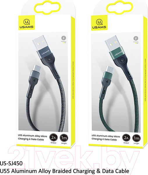 Изображение товара Кабель Usams U55 USB2.0 AM-MicroBM / SJ450USB01 (1м, черный)