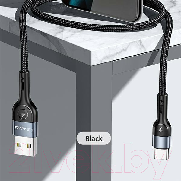 Изображение товара Кабель Usams U55 USB2.0 AM - Type-C / SJ449USB01 (1м, черный)