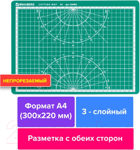 Изображение товара Коврик для резки Brauberg 236905