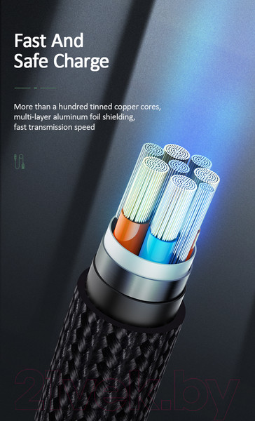 Изображение товара Кабель Usams U55 USB2.0 AM - Lightning / SJ448USB01 (1м, черный)