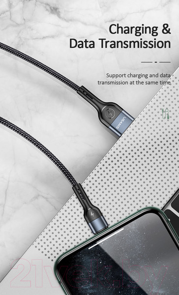 Изображение товара Кабель Usams U55 USB2.0 AM - Lightning / SJ448USB01 (1м, черный)