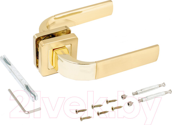 Изображение товара Ручка дверная Аллюр Арт Денио 2276 SB/PB (матовое золото/золото)