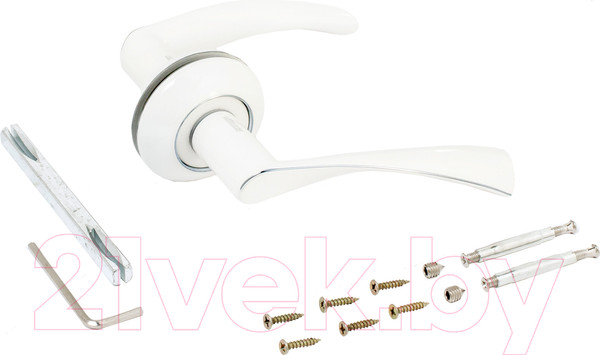 Изображение товара Ручка дверная Аллюр Арт Оскар 13112 W/CP (белая/хром)
