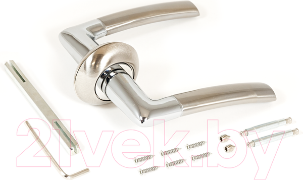 Изображение товара Ручка дверная Аллюр Арт Старк 1482 SN/CP (матовый никель/хром)