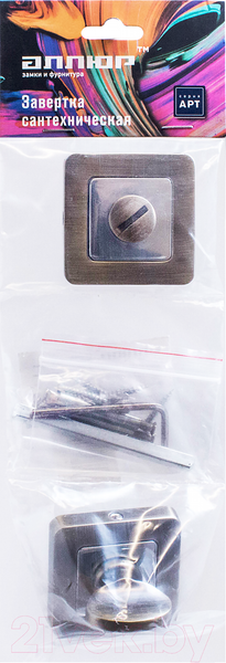 Изображение товара Фиксатор дверной защелки Аллюр АРТ BK-S1 MAB/CP (матовая бронза/хром)