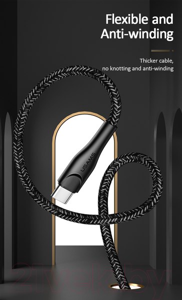 Изображение товара Кабель Usams U41 USB2.0 AM - Type-C / SJ398USB01 (3м, черный)