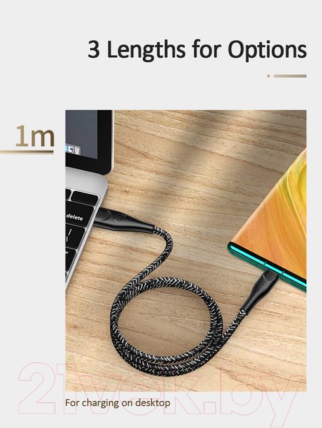 Изображение товара Кабель Usams U41 USB2.0 AM - Type-C / SJ398USB01 (3м, черный)