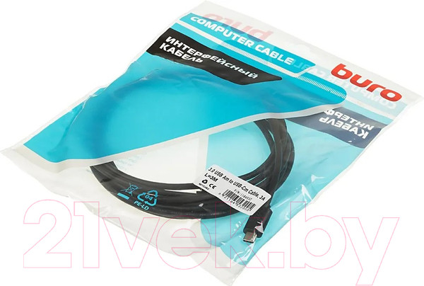 Изображение товара Кабель Buro BHP USB-TPC-3 (3м, черный)