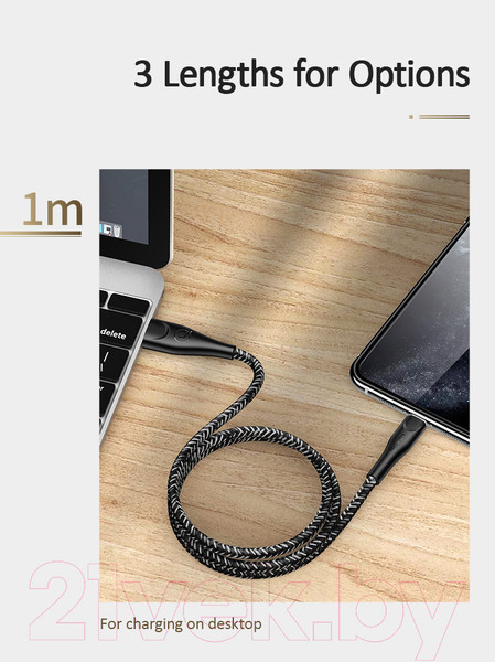 Изображение товара Кабель Usams U41 USB2.0 AM - Lightning / SJ394USB01 (2м, черный)