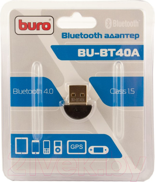 Изображение товара Bluetooth-адаптер Buro BU-BT40A (20м, черный)