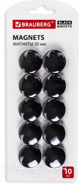 Изображение товара Набор магнитов Brauberg Black&White / 237466 (10шт)