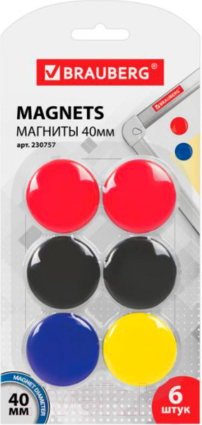 Изображение товара Набор магнитов Brauberg 230757 (6шт)