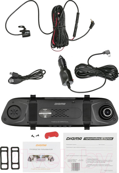 Изображение товара Видеорегистратор-зеркало Digma FreeDrive 404 Mirror Dual (черный)