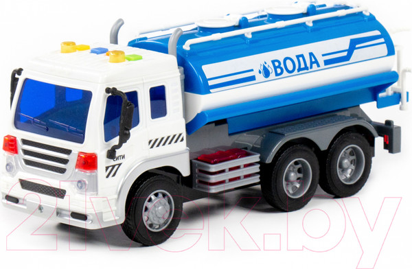 Изображение товара Автомобиль игрушечный Полесье Сити поливочный автомобиль / 89755 (инерционный, синий)