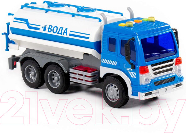 Изображение товара Автомобиль игрушечный Полесье Сити поливочный автомобиль / 89755 (инерционный, синий)