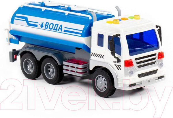 Изображение товара Автомобиль игрушечный Полесье Сити поливочный автомобиль / 89755 (инерционный, синий)