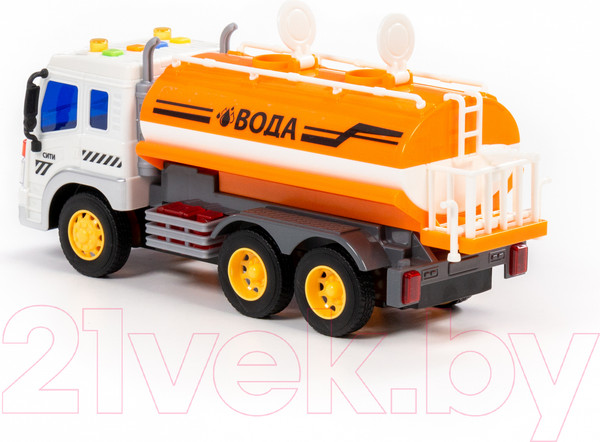 Изображение товара Автомобиль игрушечный Полесье Сити поливочный автомобиль / 89816 (инерционный, оранжевый)