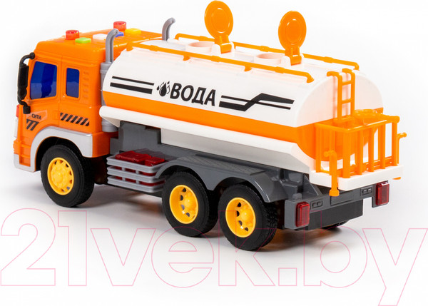 Изображение товара Автомобиль игрушечный Полесье Сити поливочный автомобиль / 89816 (инерционный, оранжевый)