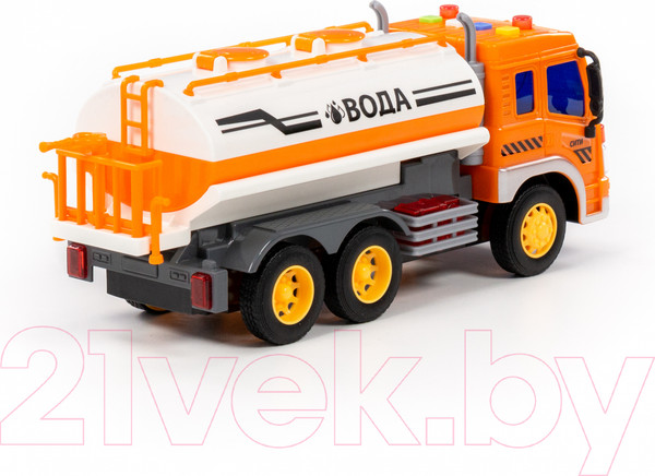 Изображение товара Автомобиль игрушечный Полесье Сити поливочный автомобиль / 89816 (инерционный, оранжевый)