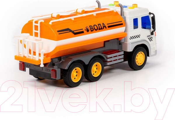 Изображение товара Автомобиль игрушечный Полесье Сити поливочный автомобиль / 89816 (инерционный, оранжевый)