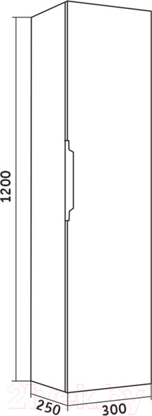 Изображение товара Шкаф-полупенал для ванной Grossman Кросс 30 / 303006